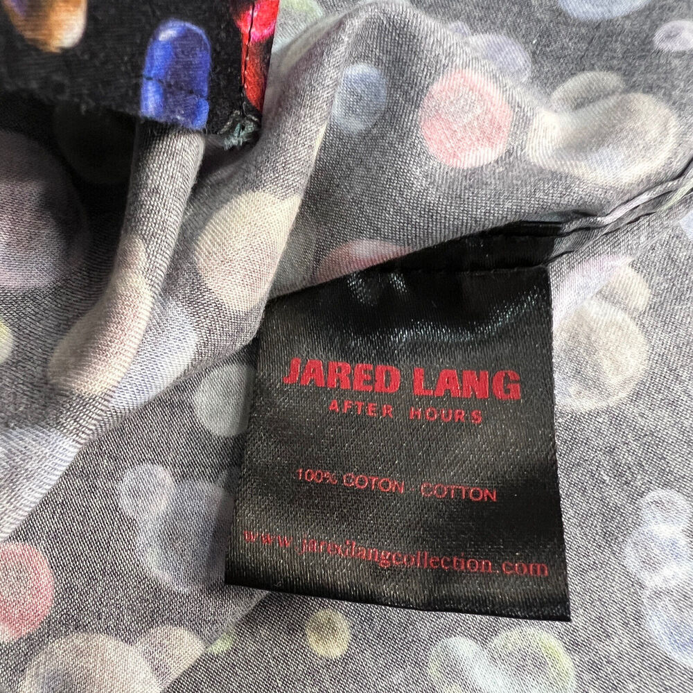 Jared Lang Black Button Up Multi Color Bubble Pri… - image 4